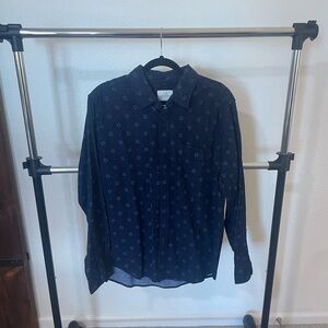 American Eagle Outfitters Dark Blue Geometric Shirt